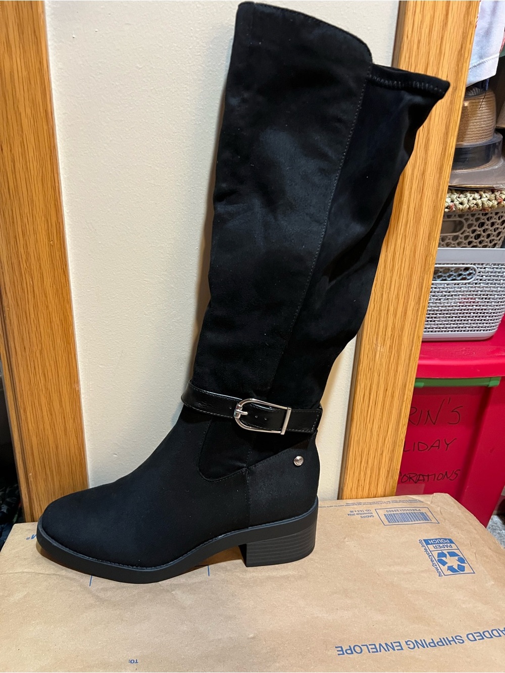 Life Stride Black Knee-High Buckle Riding Boots
